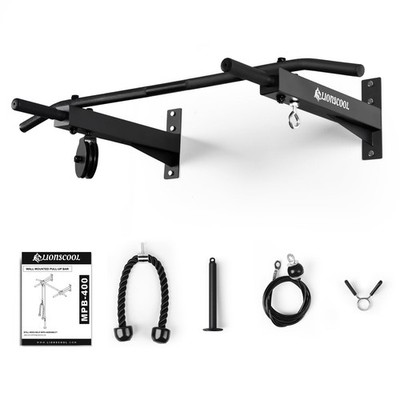 Multifunctional Wall Mounted Pull Up Bar with Pulley System (16''/24'' APART)