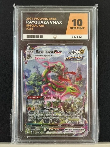 ACE 10 Rayquaza VMAX 218/203 ALT ART Pokémon Card Swsh07 Evolving Skies GEM MINT