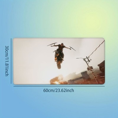 40*90cm Extra-Large Gaming Mouse Pad - Vibrant Motorcycle Warrior Design, Thicke