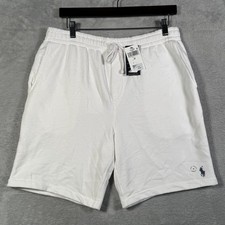 Polo Ralph Lauren Sweat Shorts Mens M White French Terry Fleece Drawstring 110