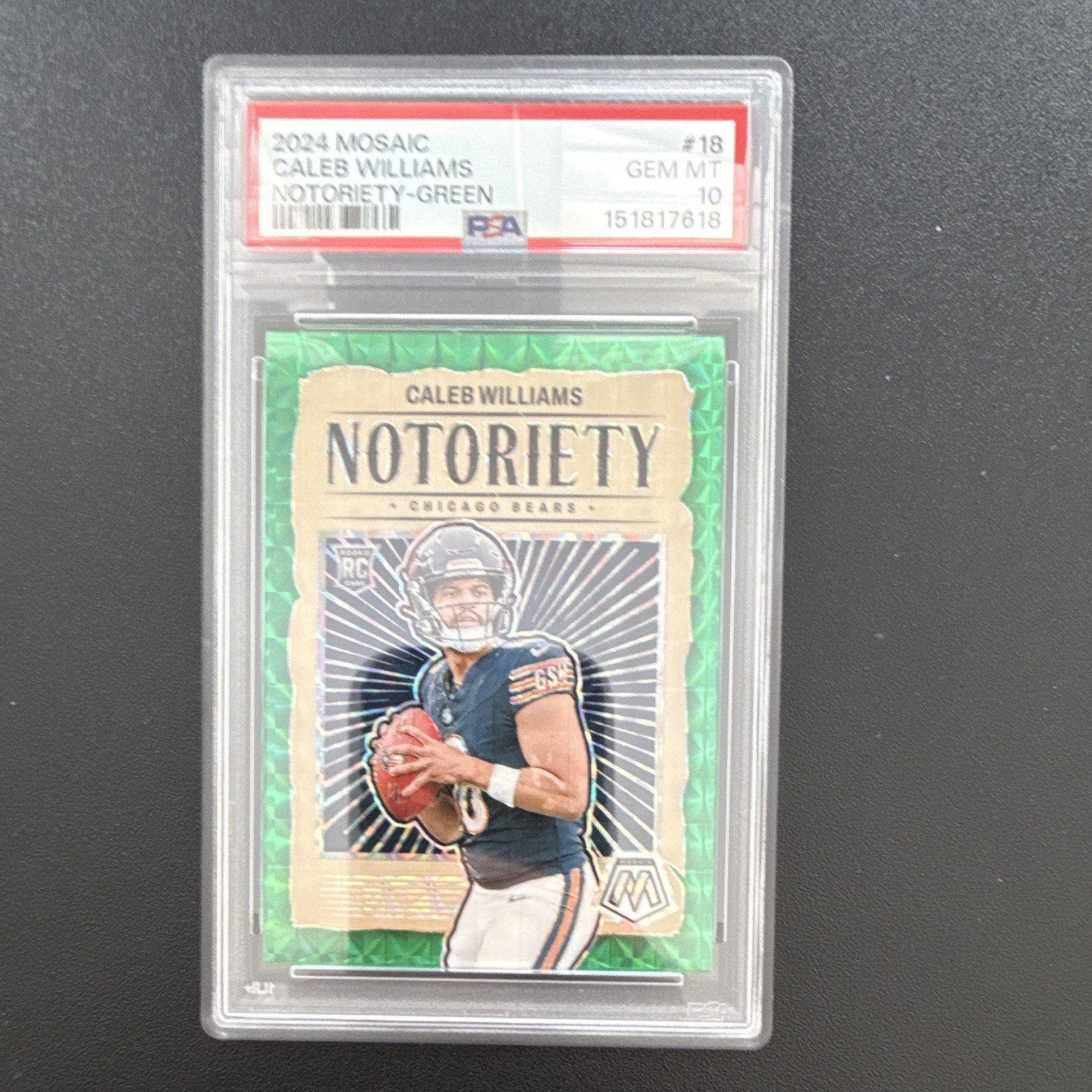 Caleb Williams Panini Mosaic Notoriety #18 Green