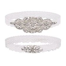 Wedding Garter Bride Stretch Prom Garters Leg Garter Lace Rhinestone Pearl