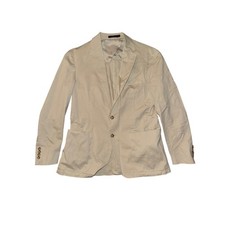 Polo Ralph Lauren Mens Beige Cotton 2 Button Blazer Sport Coat Tan Jacket