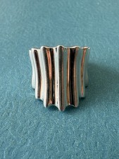 Vintage Mexico Taxco Modernist .925 Sterling Silver Ring Size 6.25  