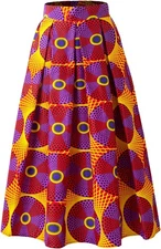 SHENBOLEN Women’s African Traditional Costume – Ankara Print Dashiki Long Skirt,