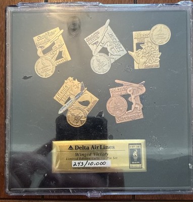 Delta Airlines Winged Victory Limited Edition Olympic Collector Pin Set Sealed