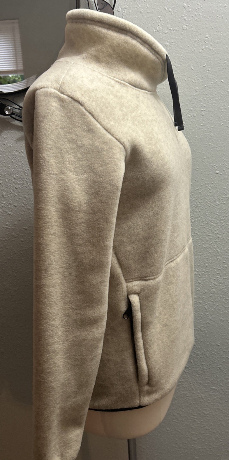 Red Fox Fleece Sweatshirt Small Pullover Mock Turtle Thick Plush Top EUC