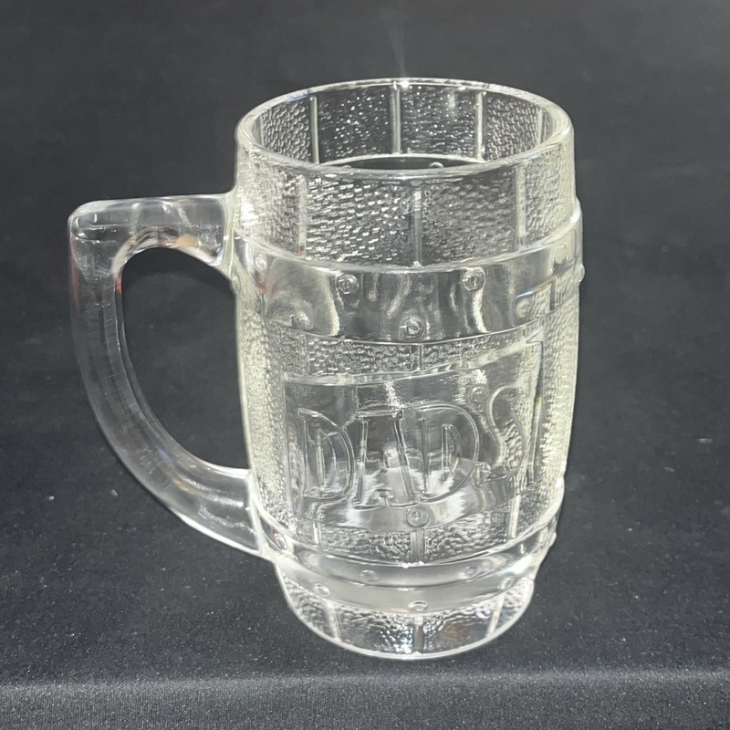 Dad’s Old Fashioned Root Beer Soda Clear Glass Mug 10 fluid oz Vintage Heavy