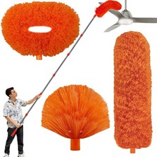 20 Ft High Reach Cleaning Tool Kit - Microfiber Feather Ceiling Fan Duster ...