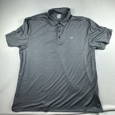 Callaway Golf Polo Shirt Mens 2XL Gray Geometric Opti-Dri Performance Stretch