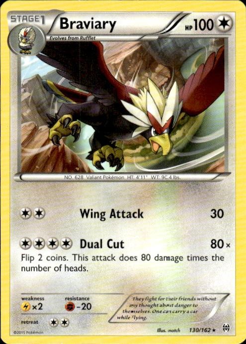 Pokemon Braviary XY - BREAKthrough 130/162 Light Play LP+ or Better