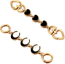 2Pcs Bag Extender Chain Heart Moon Purse Strap Extenders for Handbags Purse Exte