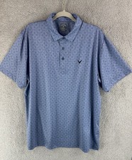 Callaway Golf Polo Shirt Men's Large L Blue White Short Sleeve Opti-Dri Perform