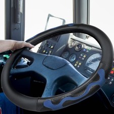 17.5-18 Inch Truck Steering Wheel Cover Wheel Semi Leather Classic Style Blue 17.5-18 Inch Truck Steering Wheel Cover Wheel Semi Leather Classic Style Blue