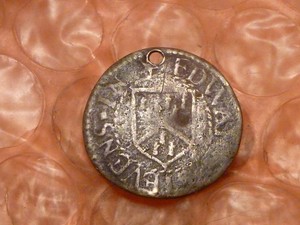 Original 1652 Edward STEPHENS Colonial Trade Farthing Token Clear Date Holed #3