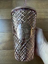  Starbucks 2023 Winter Holiday Jeweled 16oz Tumbler Cold Cup - Rose Gold