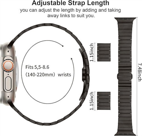 For Apple Watch Ultra 2 49mm Series 10 9 8 7 6 5 & SE Titanium Strap Metal Band - Picture 69 of 73
