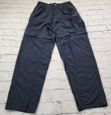 Exofficio Pants MENS SIZE M Blue Convertible Zip Off Expedition Hiking Nylon