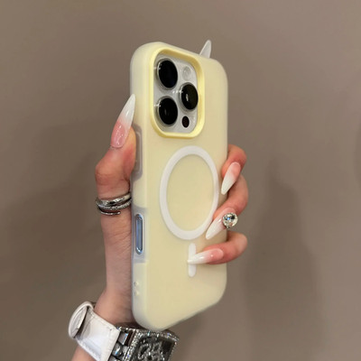 Luxury Candy Color 2 IN 1 Case for iPhone 16 15 14 17 Pro Max Plus Wireless