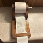 Vintage Wood Paper Roll Dispenser Holder Grocery List Note Taker  — photo 1