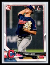 2018 Bowman Draft #BD-48 Ethan Hankins 1st Paper Prospect Cleveland RC Indians