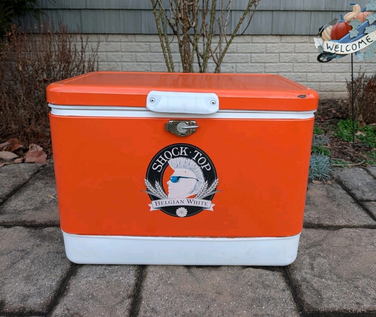 Vintage Shock Top Ice Chest W/locking Lid