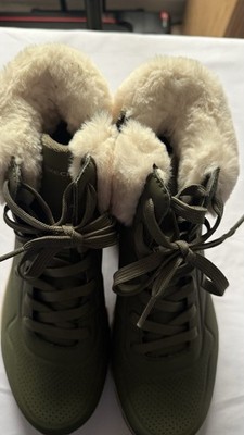 These Are Ladies Skechers Hiking Boots In A Size 10 Olive Green Side Zip Or Tie