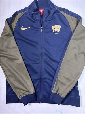 Nike PUMAS UNAM Soccer Track jacket Mens L Large Navy Blue Gold