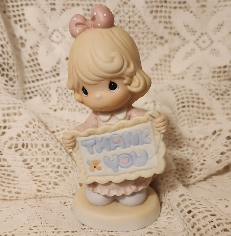 Precious Moments Thank You Sew Much Porcelain Girl Figurine 1999 #587923