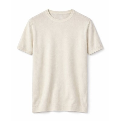 Threadbare Cream Knit Short Sleeve Sweater Men's M