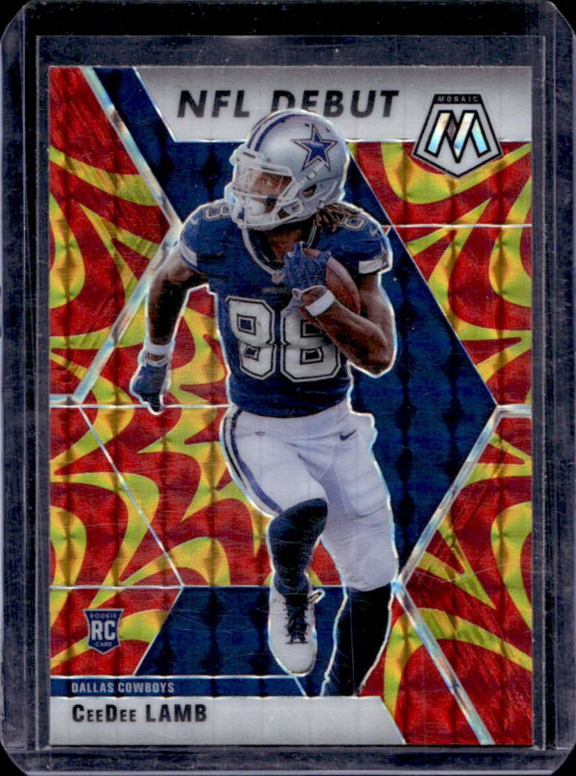 2020 Mosaic CeeDee Lamb RC Prizm Reactive Gold #268 Cowboys