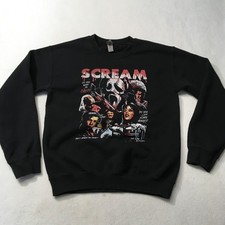 Ghost Face Scream die dont scary Crew Neck Sweatshirt Size small graphic black