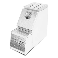 12" x 28"x25" Lockable Aluminum Side Storage Saddle Step Tool Box For Semi Truck