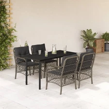 Garden Dining Set Grey, Black, Dark Grey