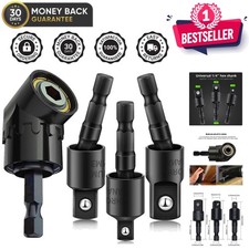 Durable Stainless Steel Right Angle Drill Adapter | 105° Angle Driver Set