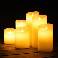 LED Kerzen Stumpenkerzen mit Beweglicher Flam...