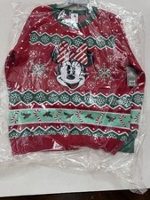 Disney Minnie Mouse Family Holiday Sweater Women's L NWT Very Hard To Find