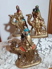 Vintage 1960s 3 Wise Men Kings on Camels "STAR" Japan Ptd Gold