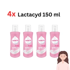 4x Lactacyd All Day Care Feminine Wash with Natura Milk Extract 150 ml.