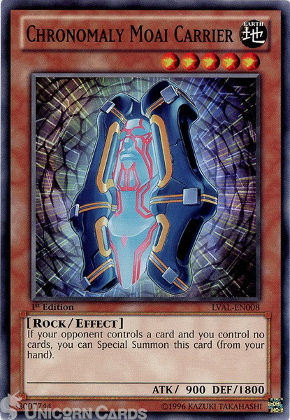 LVAL-EN008 Chronomaly Moai Carrier Common 1st Edition Mint Yu-Gi-Oh! Card