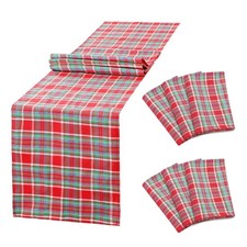 Buffalo Plaid Christmas Table Runner: Red Blue Green Plaid Table Runners Farm...