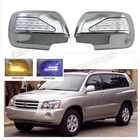 Chrome Rearview Mirror Side LED Light Cover Trim For 2001-2007 Toyota Highlander