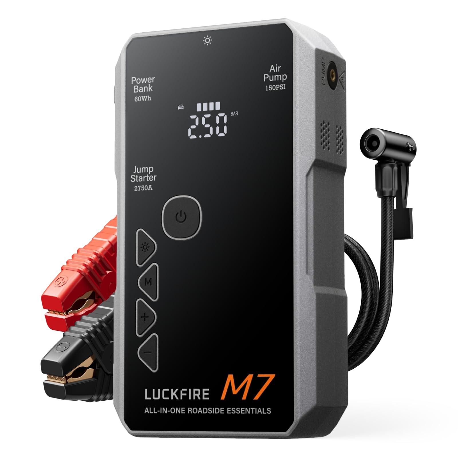 Booster batterie voiture 12V M7 avec compresseur air pour pneu auto