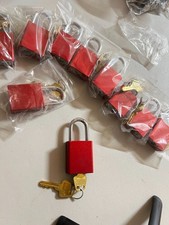 10pcs Keyed Alike padlock, Red Aluminum padlock 38mm 1-1/2"