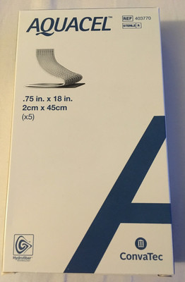 New ConvaTec 403770 Aquacel Hydrofiber Dressing Strength Fiber - Box of 5 EXP 29