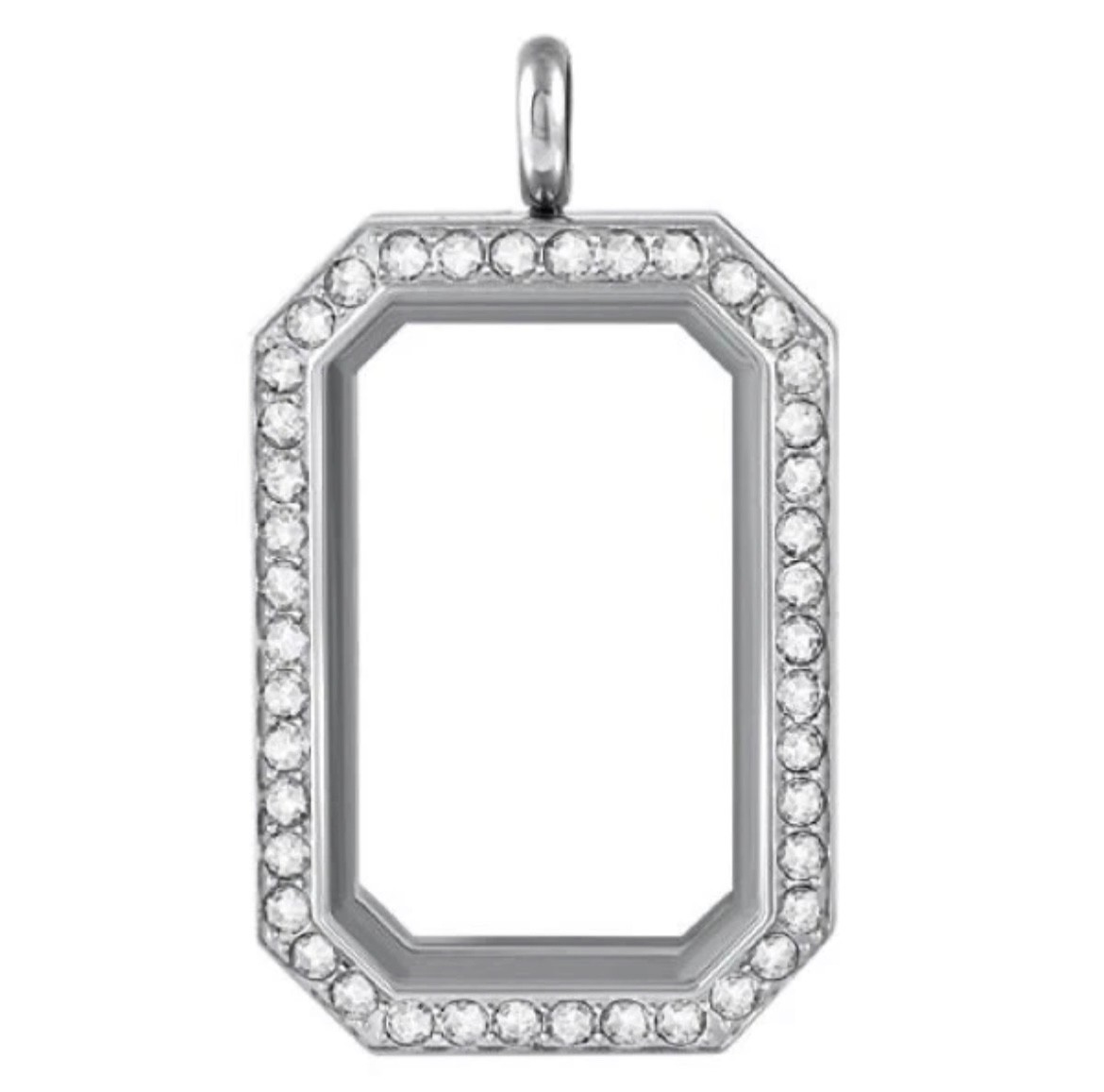 Origami Owl Hinged Living Locket Silver Heritage Swarovski Crystals