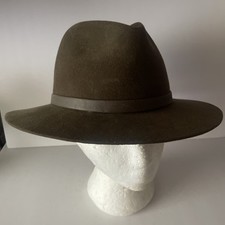 Lock & Co Saint James London Chepstow Olive Felt Trilby Brown 7 1/4  Large 59