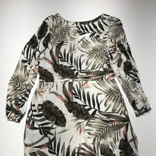 Old Navy Dress Womens Medium Long Sleeve Tropical Print Rayon Crossover Bodice