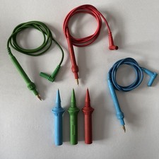 Robin 600V CATIII 10A fils de test fusionnés bleu, rouge, vert et sondes de test fusionnées.