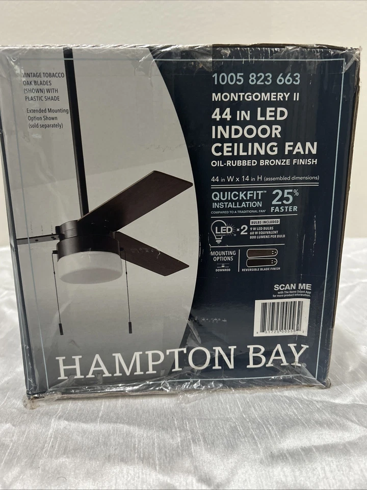 Hampton Bay Montgomery44 in. Indoor Oil Rubbed Bronze Ceiling Fan with Light Kit - Image 3 of 4